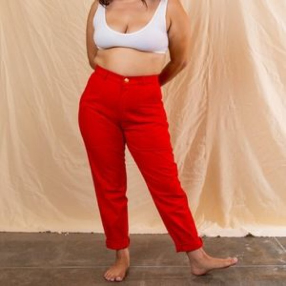 Mustang Red Pencil Pants